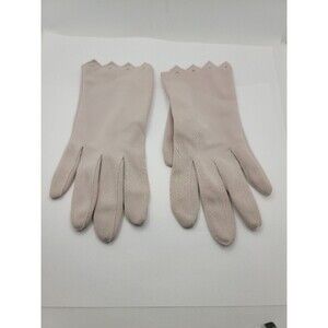 Vtg 1950'S Lavender Women’s Tailored GLOVES Double Scalloped Wrist Design, Small